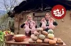 ببینید| غذای روستایی در ایران؛ پخت کدو حلوایی پر شده با پلو و مرغ