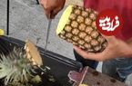 ببینید؛ برش زدن حرفه ای آناناس به روش جالب و دیدنی میوه فروش های تایوانی