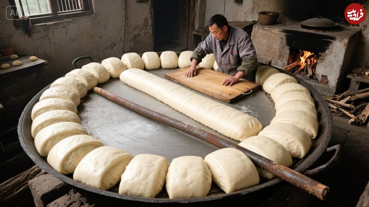 ببینید؛ مراحل تماشایی پخت نان بخارپز سنتی هزار ساله در کارگاهی در چین