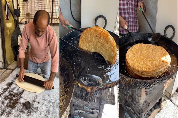 ببینید؛ غذای خیابانی در هند؛ پخت نان سنتی پاکوان (Pakwan) در گجرات