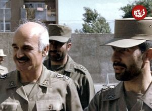 عکس؛ سفر در زمان؛ «صیاد شیرازی در حال گفتگو با محسن رضایی»؛ دهه 60