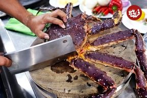 ببینید؛ غذای خیابانی در ویتنام؛ تهیه غذا با شاه خرچنگ آلاسکایی در هانوی