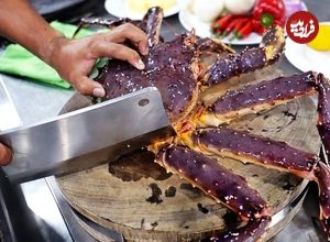 ببینید؛ غذای خیابانی در ویتنام؛ تهیه غذا با شاه خرچنگ آلاسکایی در هانوی