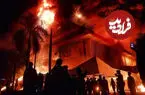 ببینید| آتش‌سوزی گسترده در ساختمان اداری اندونزی
