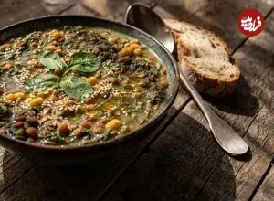 سوپ اسفناج و عدس با ماش برای روزهای سرد سال