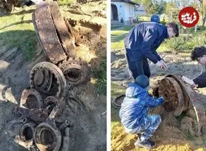 کشف «تانک 80 ساله» که در یک باغ دفن شده بود