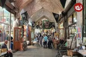 عکس| سفر به ایران قدیم؛ تصویری از یک مغازه در بازار تبریز در دوران قاجار