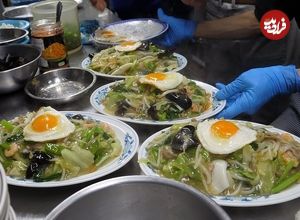 ببینید؛ غذای خیابانی در ژاپن؛ پخت یاکیسوبای تخم مرغی در توکیو 