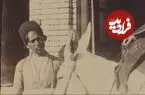 عکس| سفر زمان؛ تصویری از یک جوان ایرانی و همسر الاغ‌سوارش در حدود 145 سال قبل