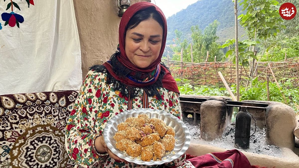 ببینید؛ غذای روستایی در ایران؛ فرآیند تهیه باقلوای ورمیشل پر شده