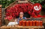 ببینید؛ غذای روستایی در آذربایجان؛ تهیه سس تند با فلفل قرمز در روستایی زیبا