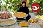 ببینید؛ غذای روستایی در ایران؛ برداشت انجیر و تهیه لواشک با آن به روش یک مادربزرگ