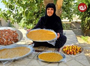 ببینید؛ غذای روستایی در ایران؛ برداشت انجیر و تهیه لواشک با آن به روش یک مادربزرگ