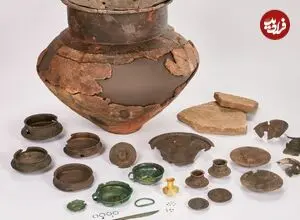 شیء ناشناختۀ طلایی که در قبر 3 هزار ساله پیدا شد