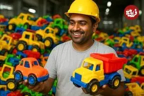 ببینید| مراحل بازیافت ضایعات پلاستیکی و تولید خودرو اسباب بازی با آن ها