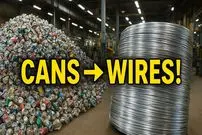 ببینید| مراحل دیدنی تولید سیم آلومینیومی از طریق بازیافت قوطی های نوشابه