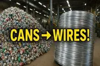 ببینید| مراحل دیدنی تولید سیم آلومینیومی از طریق بازیافت قوطی های نوشابه