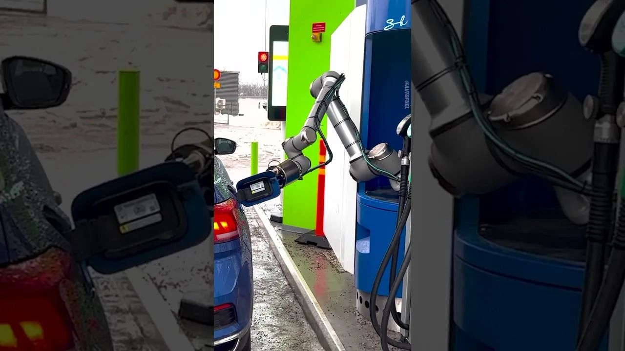 (ویدئو) پمپ بنزین ها در آینده این شکلی می شوند؛ ربات ها به جای انسان!