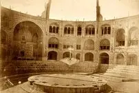 عکس| سفر در زمان؛ منظره هوایی بخشی از شهر تهران و عمارت تکیه دولت در اواخر دوره قاجاریه