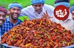 ببینید؛ غذای روستایی در هند؛ پخت یک غذای سنتی با مرغ، سیر و فلفل