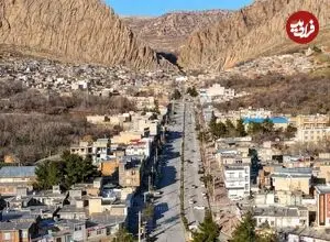 عکس| سفر زمان؛ خیابان اصلی شهر «کرند کرمانشاه» در حدود یک قرن قبل