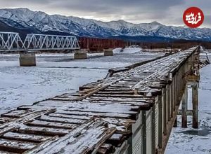 ببینید؛ سقوط مرگبار یک‌ کامیون از روی پل در روسیه