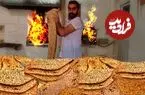 ببینید| غذای خیابانی در ایران؛ مراحل دیدنی پخت نان سنگک در تبریز