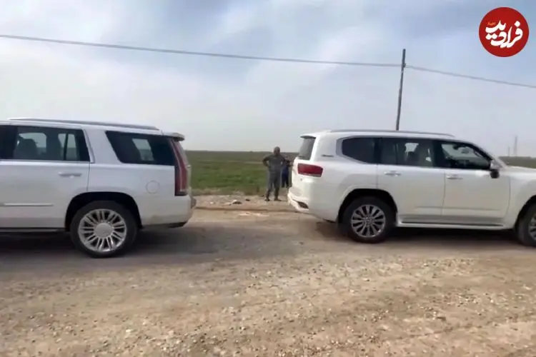 ببینید؛ نبرد پرهیجان لندکروزر و کادیلاک اسکالید؛ زورآزمایی دو غول ژاپنی و آمریکایی