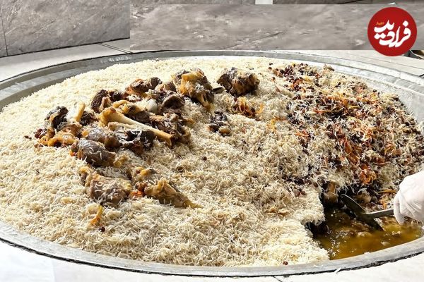 ببینید؛ غذای خیابانی در افغانستان؛ پخت 70 کیلو کابلی پلو  با گوشت  در کابل