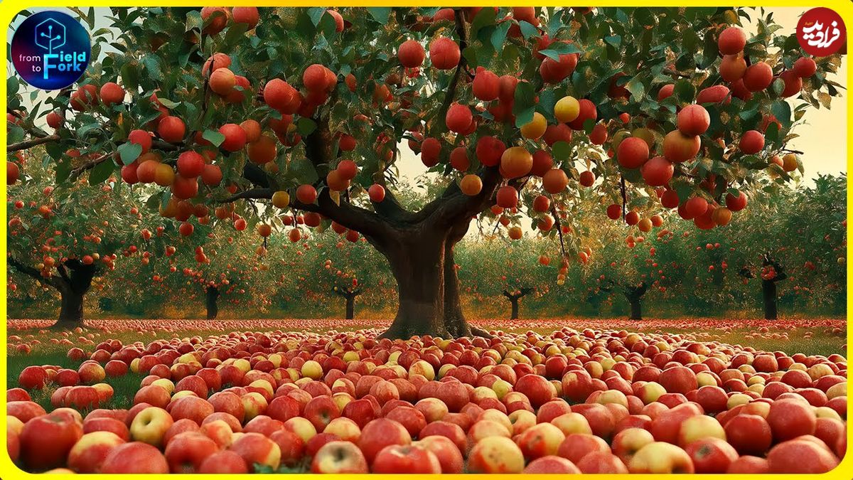ببینید؛ فرآیند کاشت، برداشت و فرآوری هزاران تن سیب در آمریکا