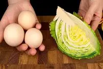 ببینید| طرز تهیه یک غذای جدید آلمانی با کلم و تخم مرغ