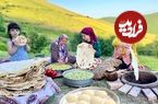ببینید؛ غذای روستایی در ایران؛ پخت نان تافتون در تنور در شمال کشور