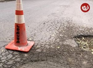 عکس؛ هنر خیابانی؛ خلاقیت هنرمندی که «چالۀ خیابان» را با «شاهکار هنری» پر کرده است
