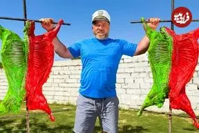 ببینید| غذای روستایی در آذربایجان؛ کباب بره و ماهی خاویاری به روشی متفاوت