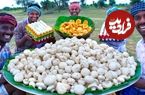 ببینید؛ غذای روستایی در هند؛ پخت یک غذای سنتی با 20 کیلوگرم قارچ و فلفل