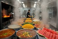 ببینید؛ غذای خیابانی در ترکیه؛ پخت خورشت بادمجان، کیک و تهیه سالاد در استانبول 