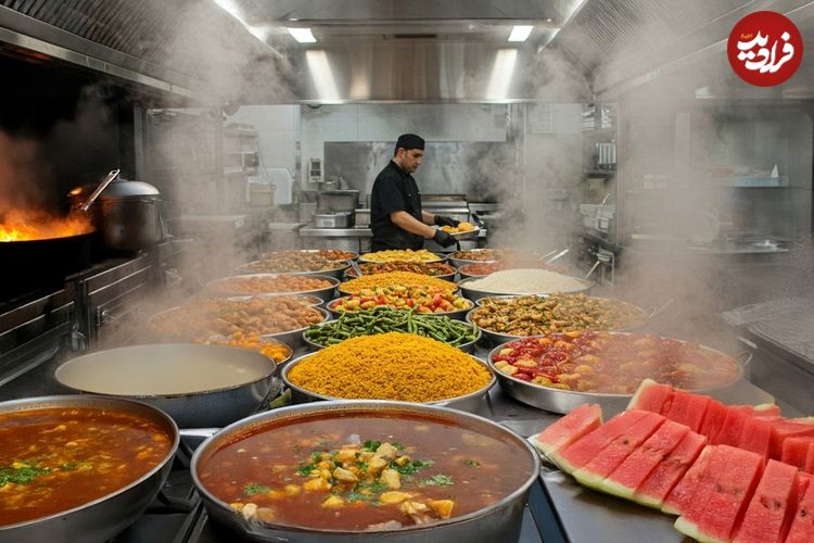 ببینید؛ غذای خیابانی در ترکیه؛ پخت خورشت بادمجان، کیک و تهیه سالاد در استانبول 