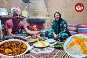 ببینید| غذای روستایی در ایران؛ پخت خورشت آلو به روش سنتی