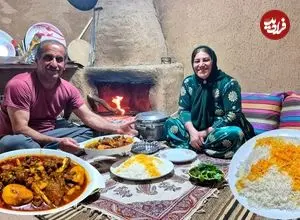 ببینید| غذای روستایی در ایران؛ پخت خورشت آلو به روش سنتی