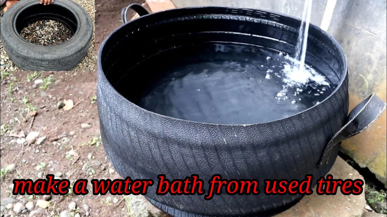 (ویدئو) نحوه درست کردن وان حمام با لاستیک های قدیمی