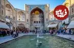 عکس| سفر به ایران قدیم؛ مرد خروس به بغل و زنان روبنده‌دار در بازار اصفهان؛ 135 سال قبل