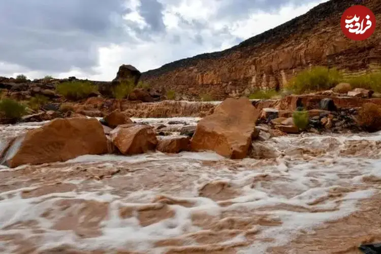 ببینید| جاری شدن آبشار در کوه‌های احد