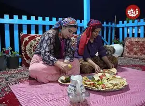 ببینید| غذای روستایی در ایران؛ پخت ران بره و نان تافتون در طبیعت کوهستانی روستا