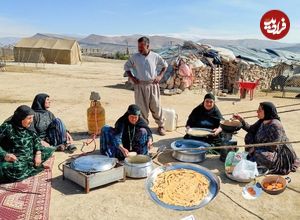 ببینید؛ غذای عشایری در ایران؛ پخت نان سنتی و کوکوی مرغ