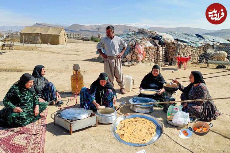 ببینید؛ غذای عشایری در ایران؛ پخت نان سنتی و کوکوی مرغ