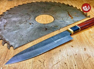 (ویدئو) فرآیند درست کردن یک چاقوی آشپزخانه ژاپنی با تیغ اره 