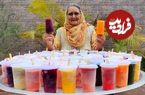 ببینید؛ غذای روستایی در هند؛ تهیه بستنی یخی با میوه هایی مانند پاپایا، انگور و هندوانه