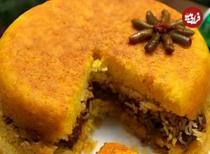 طرز تهیه لوبیا پلو با ته چین ؛ غذای خوشمزه پاییزی با عطر دارچین و زعفران