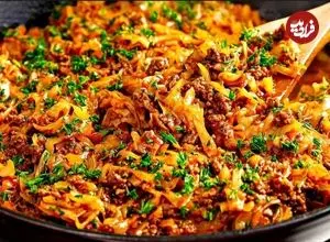 ببینید| طرز تهیه یک غذای متفاوت با گوشت چرخ کرده و سبزیجات