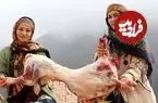 ببینید| غذای روستایی در ایران؛  کباب کردن بره کامل روی آتش و در هوای مه آلود روستا